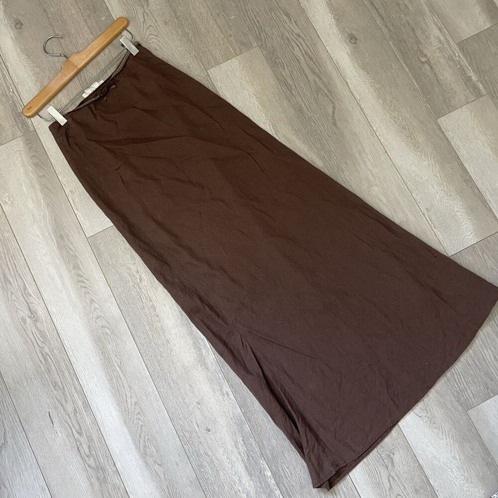 Urban Renewal Skirt pull on slip maxi womens Brown (small) minimalist coquette
